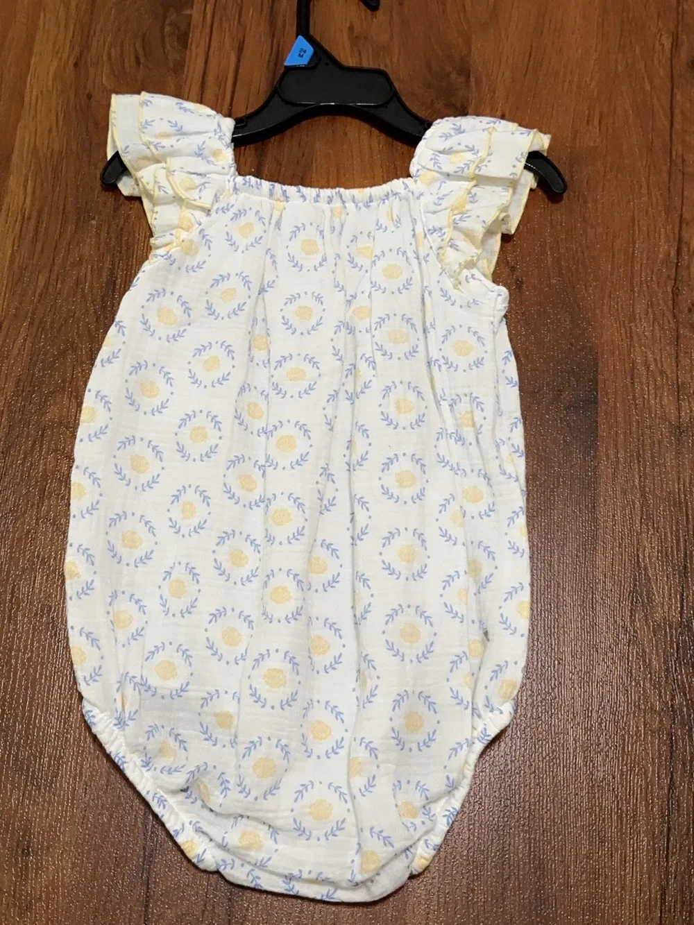 Carter's Yellow and White Floral Ruffle Baby Girl Bubble Romper